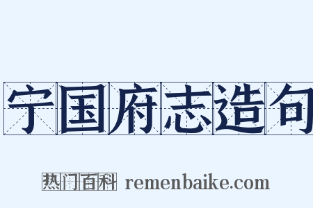 宁国府志造句是什么意思的图片